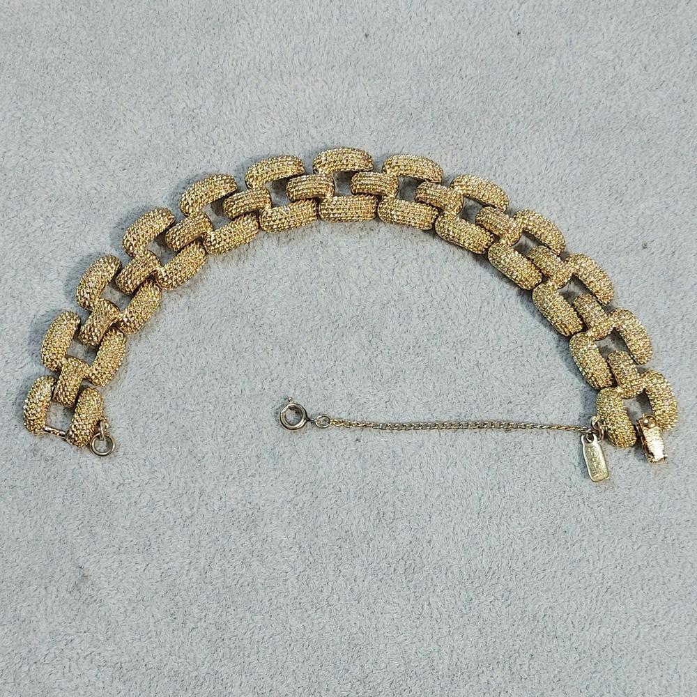 Vintage Monet Textured Gold Bracelet 80s